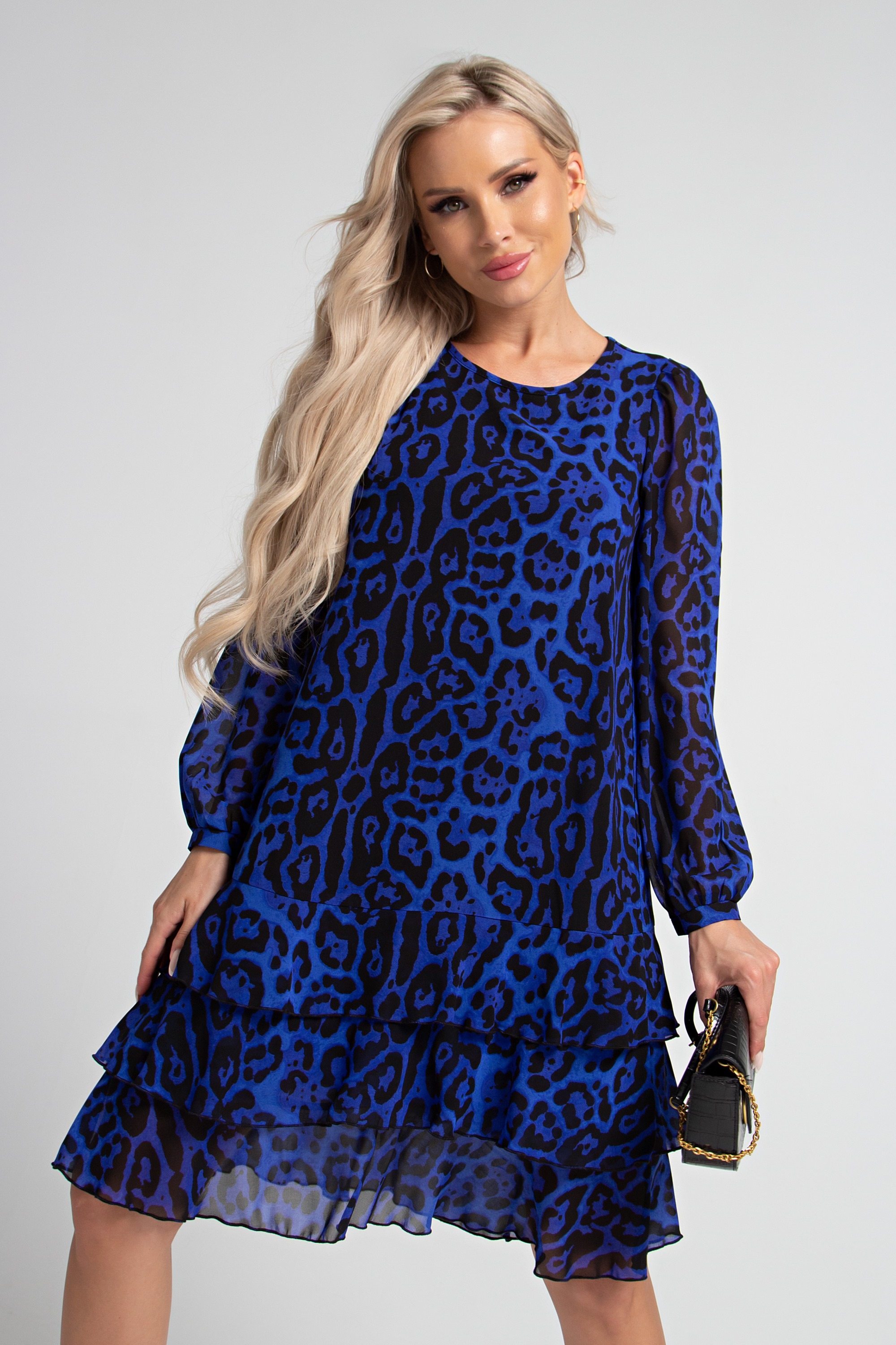 Платье 0148-04-02-29 Леопард на синем