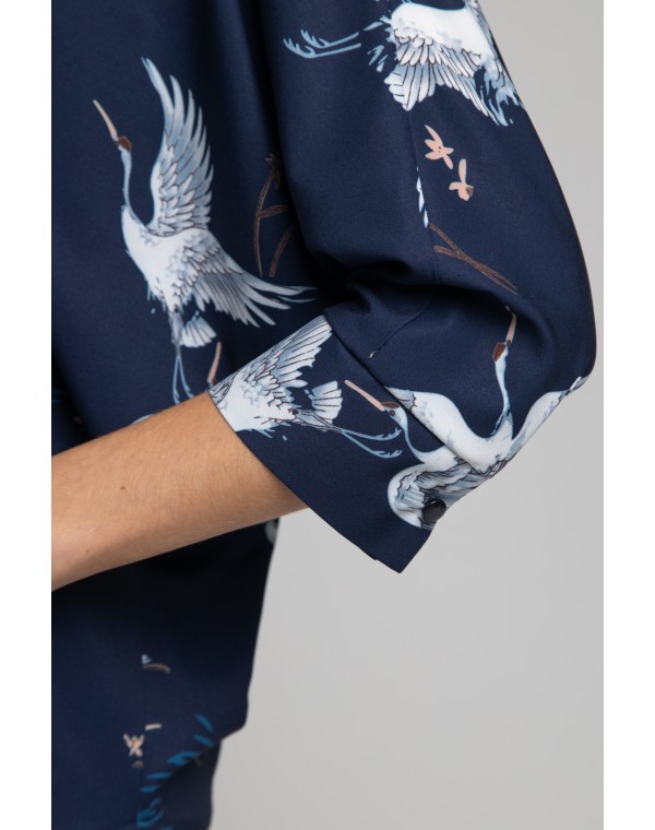 Блуза прямого силуэта с рукавами летучая мышь. 0030-01-27-41-08